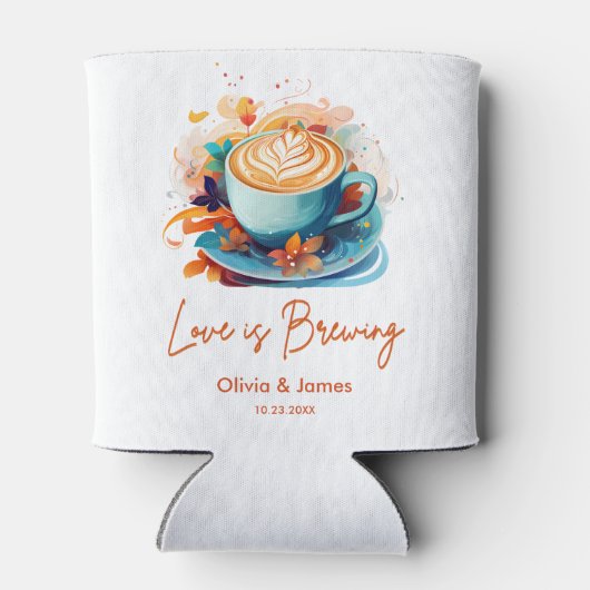 Blue Love is Brewing Coffee Bruidsfeest Bruiloft Blikjeskoeler (Achterkant)