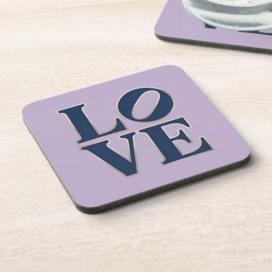 Blue LOVE Onderzetter Set (Linkerzijde)