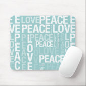 Blue Love Peace Typografie Muismat (Met muis)