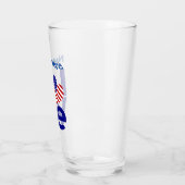 Blue LOVE USA Heart Flag gepersonaliseerd Glas (Links)