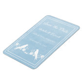Blue Lovebird Floral Save the Date Magnet Magneet (Linkerzijde)
