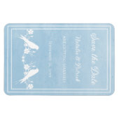 Blue Lovebird Floral Save the Date Magnet Magneet (Horizontaal)