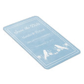 Blue Lovebird Floral Save the Date Magnet Magneet (Rechterzijde)