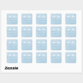 Blue Lovebird Floral Save the Date Stickers (Vel)