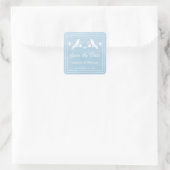 Blue Lovebird Floral Save the Date Stickers (Tas)
