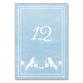 Blue Lovebird Floral Table Number Card Kaart (Achterkant)