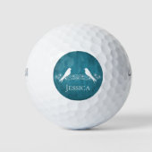 Blue Lovebird Floral Vine Golf Balls Golfballen (Voorkant)