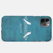 Blue Lovebird Floral Vine iPhone Case (Achterkant (horizontaal))