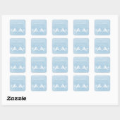 Blue Lovebird Floral Wedding Stickers (Vel)