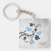 Blue Lovebird Personalised Sleutelhanger (voorkant)