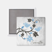 Blue Lovebird Personalized Magnet (Voorkant / Achterkant)