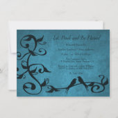 Blue Lovebird Rehearsal Dinner Invite Kaart (Voorkant)