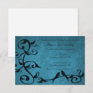 Blue Lovebird Vrijgezellenfeest Invite Kaart