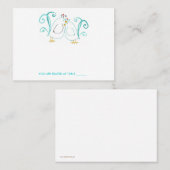 Blue Lovebirds & Blossoms Place Cards Plaatskaartje (Voorkant / Achterkant)