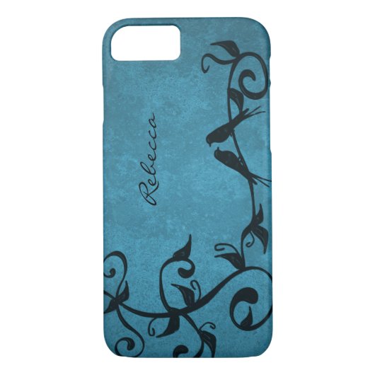 Blue Lovevogels - Aangepaste iPhone Case (Achterkant)