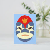 Blue Lucha Libre Masker Briefkaart (Staand voorkant)