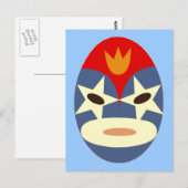 Blue Lucha Libre Masker Briefkaart (Voorkant / Achterkant)