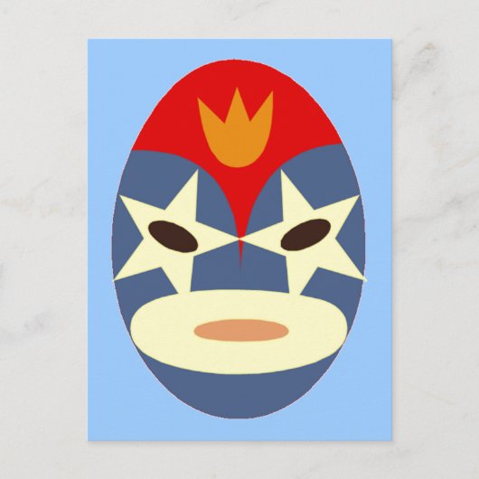 Blue Lucha Libre Masker Briefkaart (Voorkant)