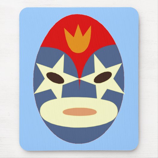 Blue Lucha Libre Masker Muismat (Voorkant)