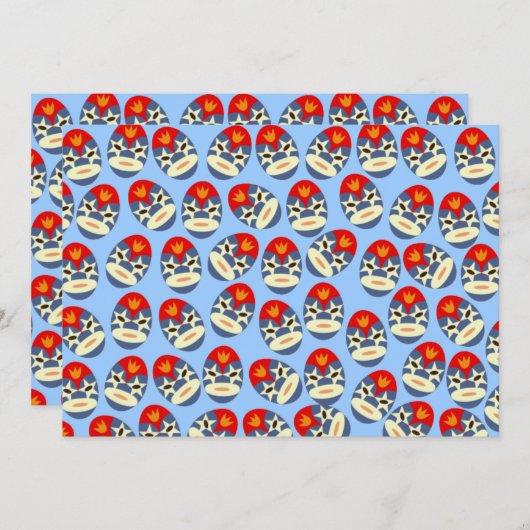 Blue Lucha Libre maskers Kaart (Voorkant / Achterkant)