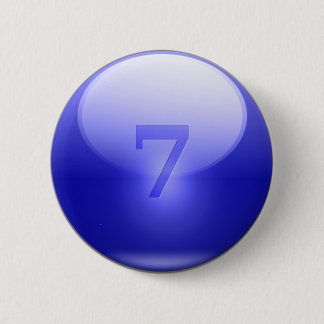 Blue Lucky 7 Ronde Button 5,7 Cm