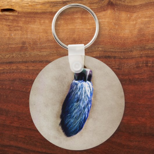 Blue Lucky Rabbit's Foot Sleutelhanger (Voorkant)