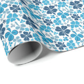 Blue Lucky Shamrocks Clover St. Patrick's Day Cadeaupapier (Rol Hoek)