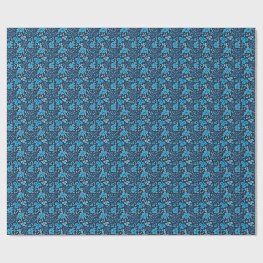 Blue Lucky Shamrocks Clover St. Patrick's Day Cadeaupapier (Vlak)