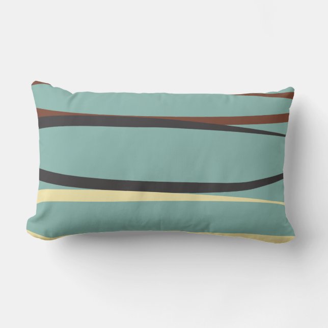 Blue Lumbar Sierkussen met zwart, bruin en beige Kussen (Voorkant)