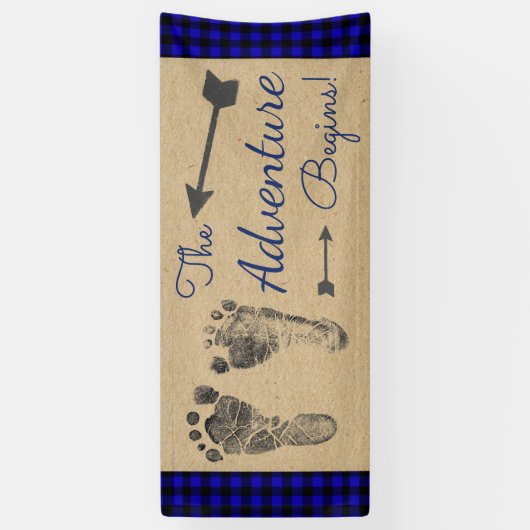Blue Lumberjack Buffalo Plaid Baby shower Spandoek (Verticaal)