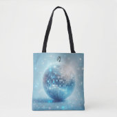 Blue Luminous Disco Ball Initialen Tote Bag (Voorkant)