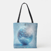 Blue Luminous Disco Ball Initialen Tote Bag (Achterkant)