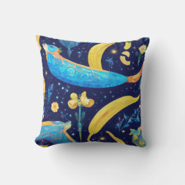 "Blue Lunar Monkey and Snoep Banana"? Kussen