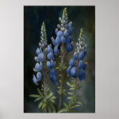 Blue Lupine Flower Art Print Poster (Voorkant)