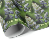 Blue Lupine Flower Natuur gepersonaliseerd Cadeaupapier (Rol Hoek)