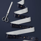 Blue luxury Christmas personalized ribbon Satijnen Lint