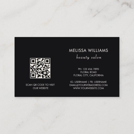 Blue Luxury Flower Visitekaartje (Achterkant)