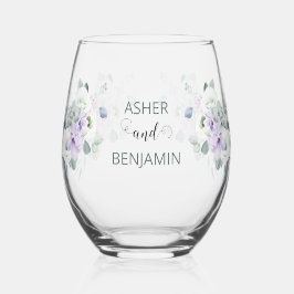 Blue Luxury Spring Wildflower Roos Garden Naadloos Wijnglas Zonder Voet