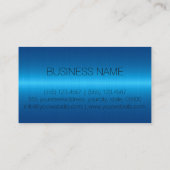 Blue Luxury Stainless Metal Monogram Visitekaartje (Achterkant)