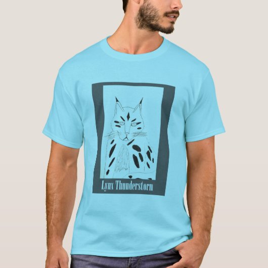 Blue Lynx Portrait T-shirt (Voorkant)