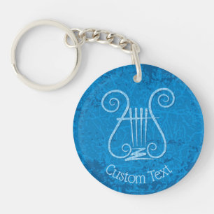Blue Lyre Background Sleutelhanger