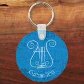 Blue Lyre Background Sleutelhanger (Voorkant)