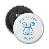 Blue Lyre Button Flesopener (Voorkant)