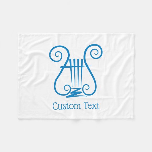 Blue Lyre Fleece Deken (Voorkant (Horizontaal))