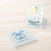 Blue Lyre Glazen Onderzetter (Schuin)