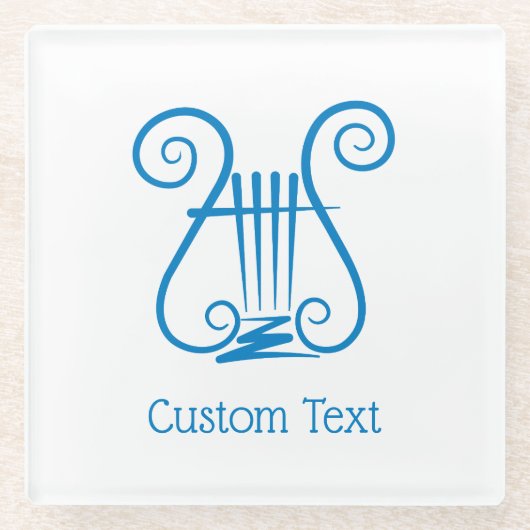 Blue Lyre Glazen Onderzetter (Voorkant)
