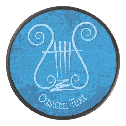 Blue Lyre Hockey Puck (Voorkant)