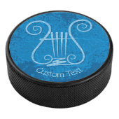 Blue Lyre Hockey Puck (3/4)
