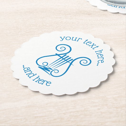 Blue Lyre Kartonnen Onderzetters (Gekanteld)