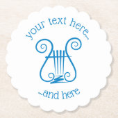 Blue Lyre Kartonnen Onderzetters (Voorkant)